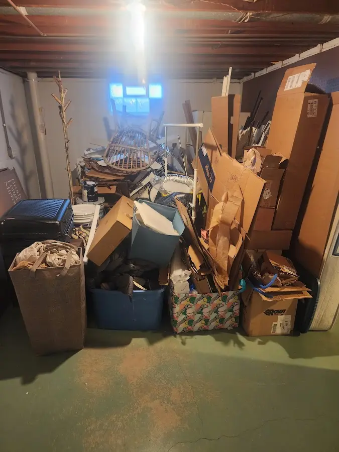 Roll-off dumpster container at job site for 4 Yard Dumpster Rental in Doylestown